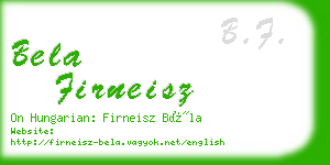 bela firneisz business card
